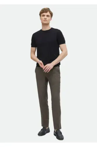 Siyah Bisiklet Yaka Düz Örgü %100 Pamuk Triko-Siyah - RAMSEY (1)