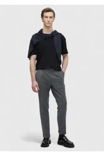 Siyah Bisiklet Yaka Düz Örgü Triko-Siyah - RAMSEY (1)