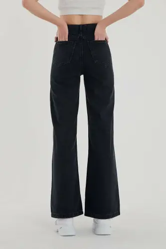 Siyah Bol Paça Jeans-SİYAH - 3
