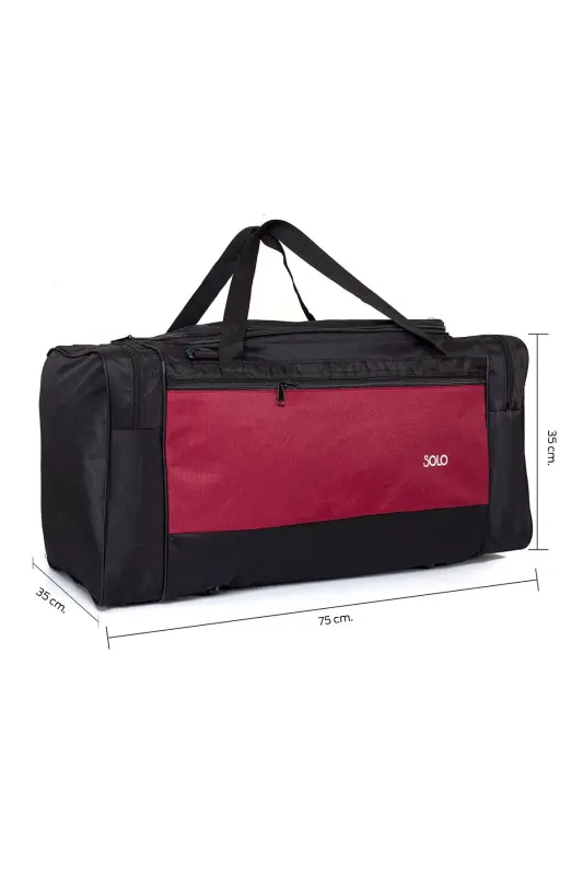 Siyah Bordo Battal Boy Seyahat Çantası 75 Cm-SİYAH BORDO - 1