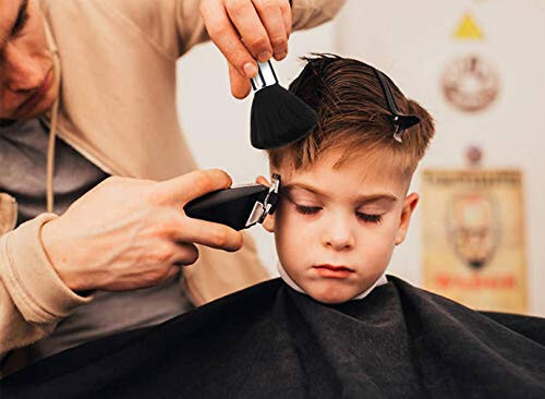 Black Large Barber Brush Neck Duster, Beomeen Soft Neck Brush for Hair Cutting, Neck Face Cleaning Hair Sweep Brushes Salon Tool - 6