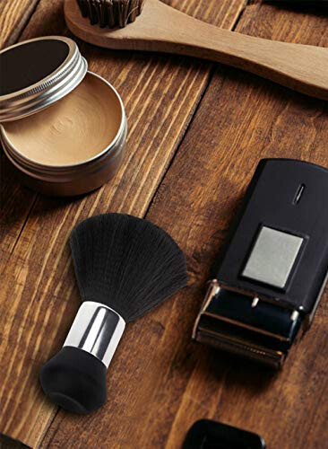 Black Large Barber Brush Neck Duster, Beomeen Soft Neck Brush for Hair Cutting, Neck Face Cleaning Hair Sweep Brushes Salon Tool - 7