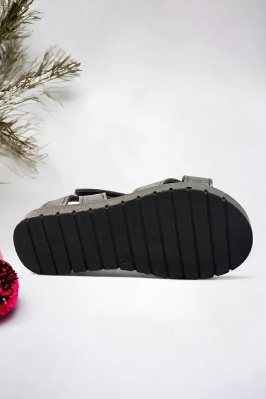 Siyah Cırt Cırtlı Unisex Bebek Sandalet - Siyah - 4
