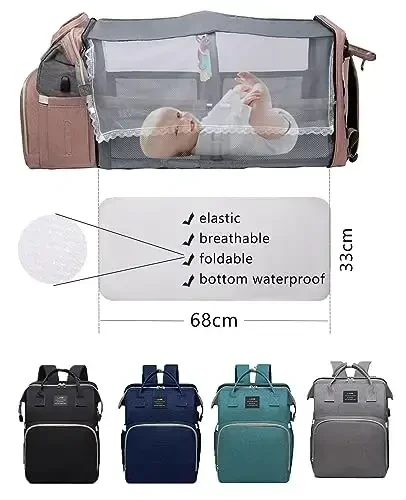 Black boy Diaper Bag Backpack: Baby toddler Bags with Changing Station for Women Men Girls Mom Dad Large Travel Backpack Pañaleras Modernas Para Bebe Niña Niño Newborn Essentials Baby New Born Gift - MODAZONE (1)