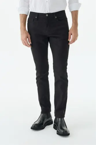 Siyah Comfort Fit 5 Cep Kanvas Pantolon - 3