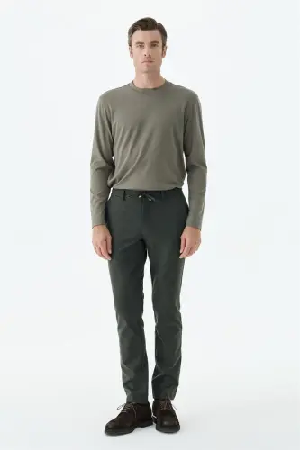 Siyah Comfort Fit Beli Lastikli Yan Cep Jogger Pantolon - 1
