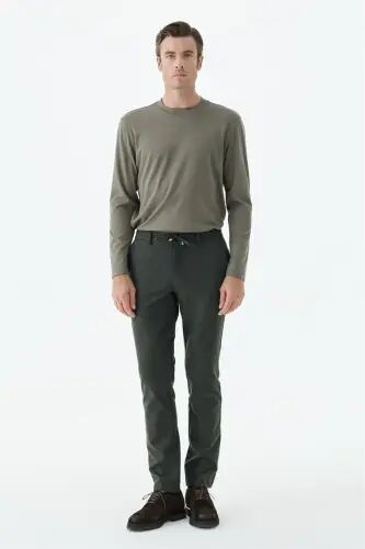 Siyah Comfort Fit Beli Lastikli Yan Cep Jogger Pantolon 