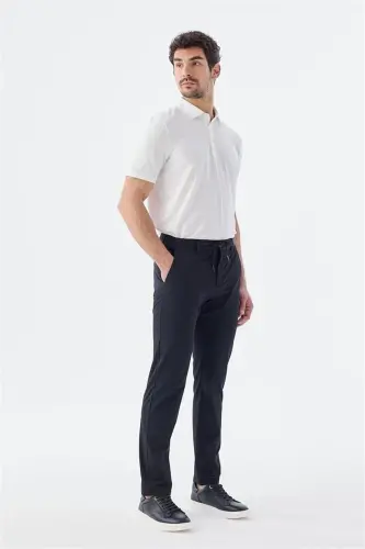 Siyah Comfort Fit Lastikli Spor Pantolon 