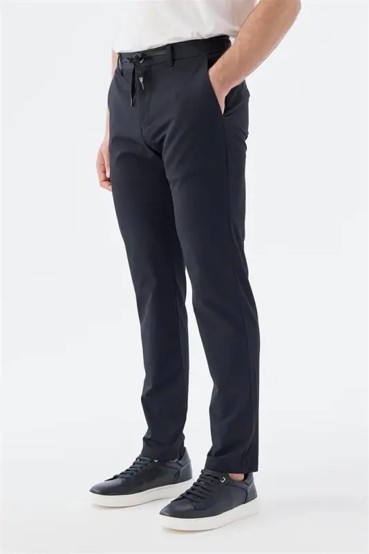 Siyah Comfort Fit Lastikli Spor Pantolon - 2