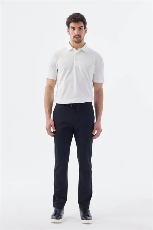 Siyah Comfort Fit Lastikli Spor Pantolon - 3