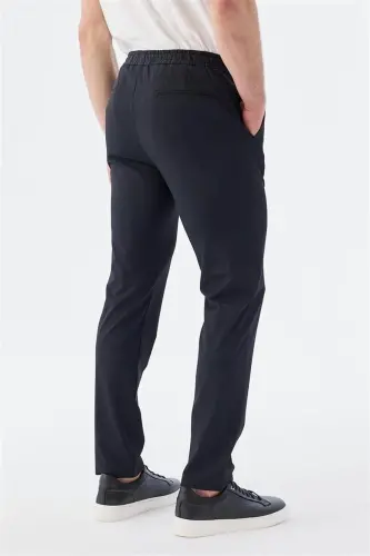 Siyah Comfort Fit Lastikli Spor Pantolon - 4