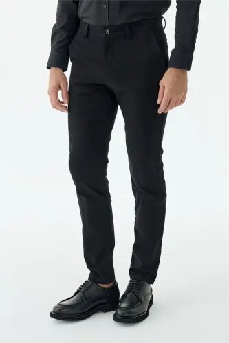 Siyah Comfort Fit Pamuklu Kanvas Pantolon - Jakamen (1)