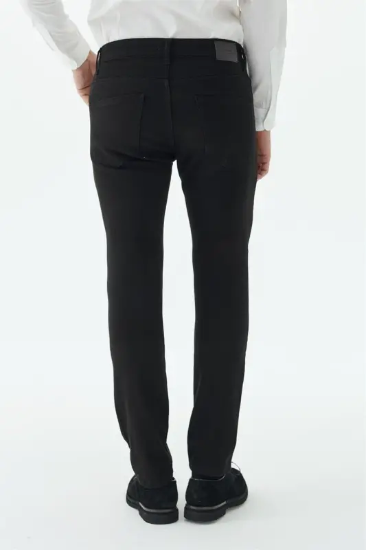 Siyah Comfort Fit Spor 5 cep Pantolon - 5