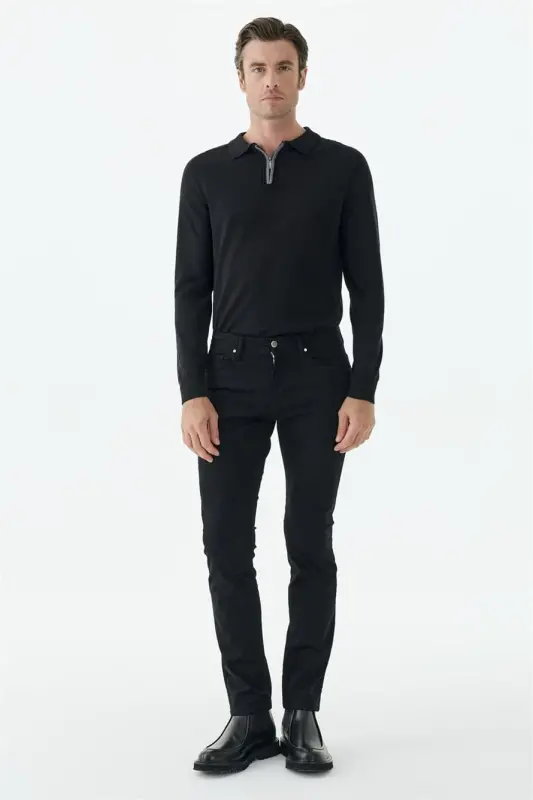 Siyah Comfort Fit Spor Pantolon - 1