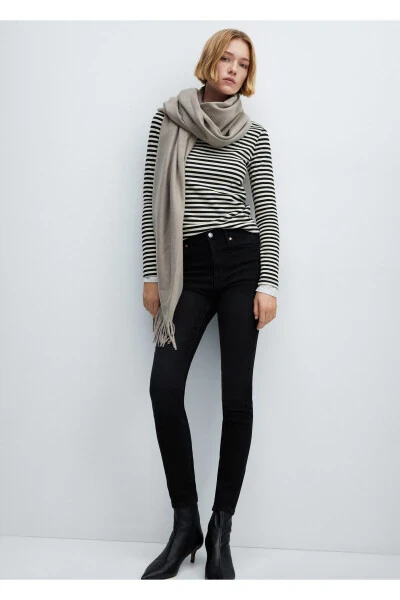 Siyah Denim Kadın Pantolon 67050291 - 6