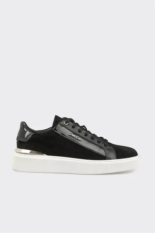 Siyah Deri Erkek Spor Ayakkabı - Siyah - ELLE SHOES