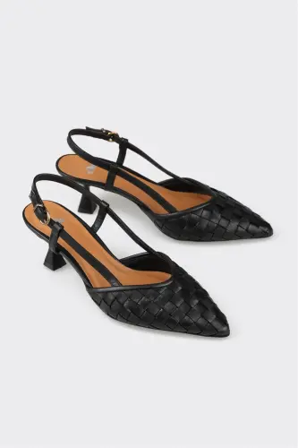 Siyah Deri Kadın Günlük Ayakkabı - Siyah - ELLE SHOES (1)