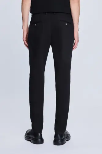 Siyah Dinamik Fit Desenli Yandan Cepli Casual Jogger Pantolon - Siyah - 4