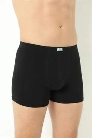 Siyah Erkek Boxer Düz 3'lü Paket Pamuklu Likralı - 4