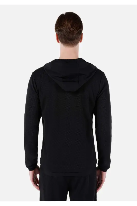 Slim Fit Kapüşonlu Erkek Siyah Ceket - SİYAH - 2