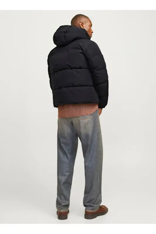 JJEBRADLEY PUFFER HOOD SN Kapüşon Regular Fit Siyah Erkek Mont 12256974 - Siyah - 14