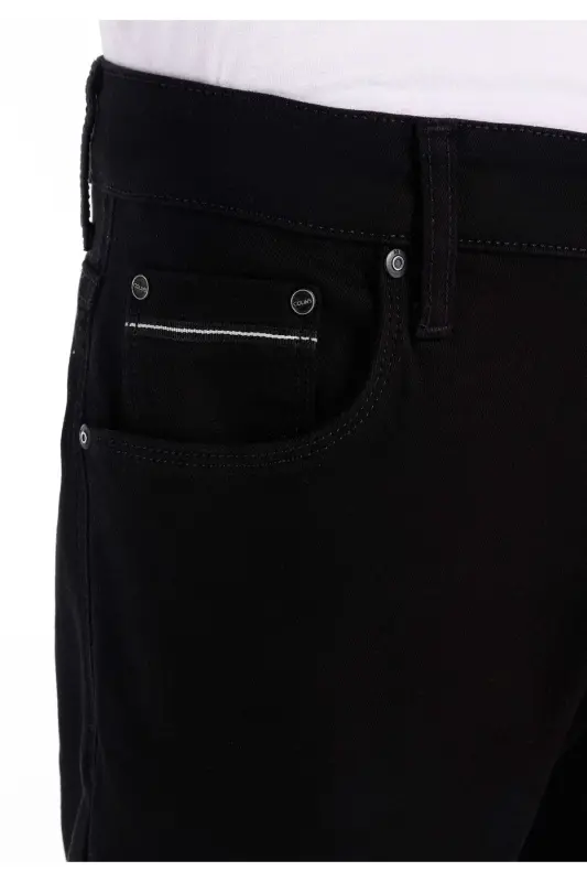Slim Fit Düşük Bel Dar Paça Erkek Siyah Jean Pantolon - 5