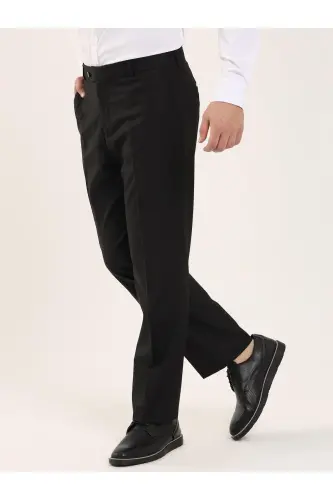 Siyah Erkek Regular Fit Düz Klasik Pantolon - 96875 - SİYAH - 3