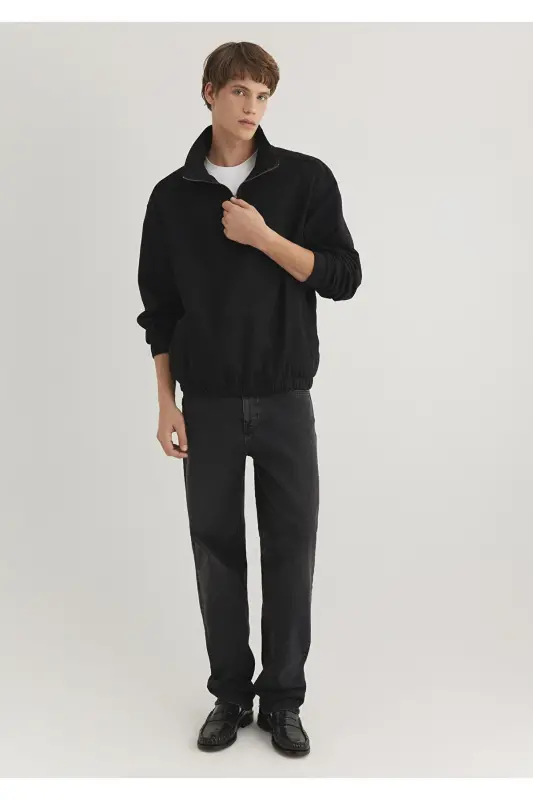 Siyah Gömlek Oversize / Geniş Kesim 0211137-900 - Siyah-900 - 2