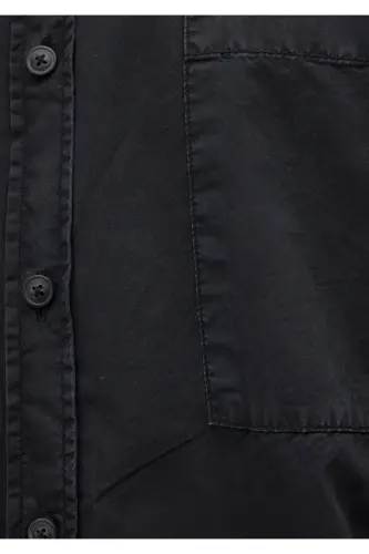 Siyah Gömlek Regular Fit / Normal Kesim 0211113-900 - Siyah-900 - 6