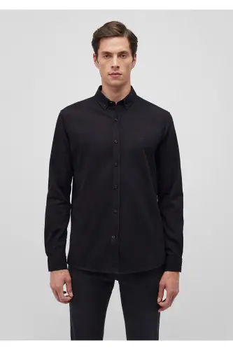 Siyah Gömlek Slim Fit / Dar Kesim 0211192-900-Siyah - 3