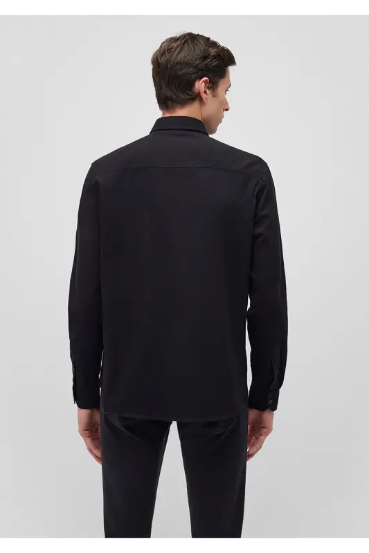Siyah Gömlek Slim Fit / Dar Kesim 0211192-900-Siyah - 4