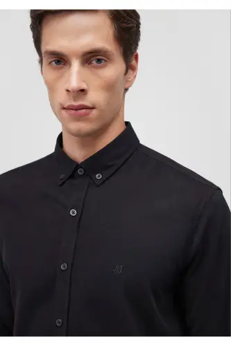 Siyah Gömlek Slim Fit / Dar Kesim 0211192-900-Siyah - 5