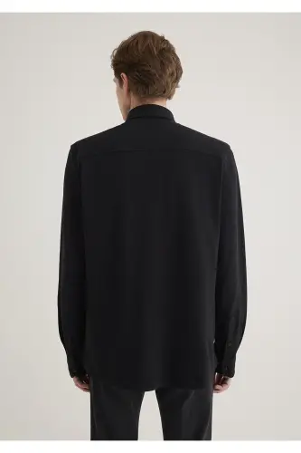 Siyah Gömlek Slim Fit / Dar Kesim 0211583-900 - Siyah-900 - 5