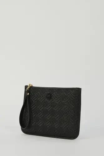 Siyah Hasır Kadın Portföy & Clutch Çanta 05PO23Y1713-Hasır Siyah - 3
