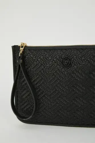 Siyah Hasır Kadın Portföy & Clutch Çanta 05PO23Y1713-Hasır Siyah - 4