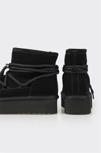 Siyah Kadın Deri Bot-Siyah - 4