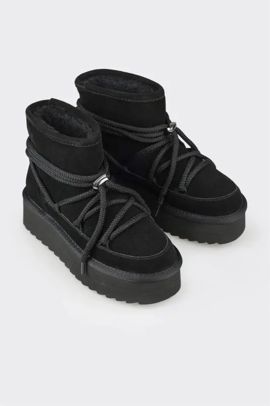 Siyah Kadın Deri Bot-Siyah - 2