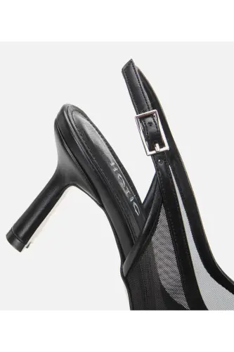 Siyah Kadın Fileli Stiletto-SİYAH - 5