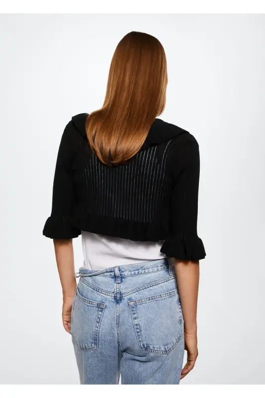 Siyah Kadın Hırka 37084392-Siyah - 7