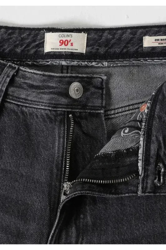 Mom Fit Yüksek Bel Daralan Paça Kadın Siyah Jean Pantolon - 6