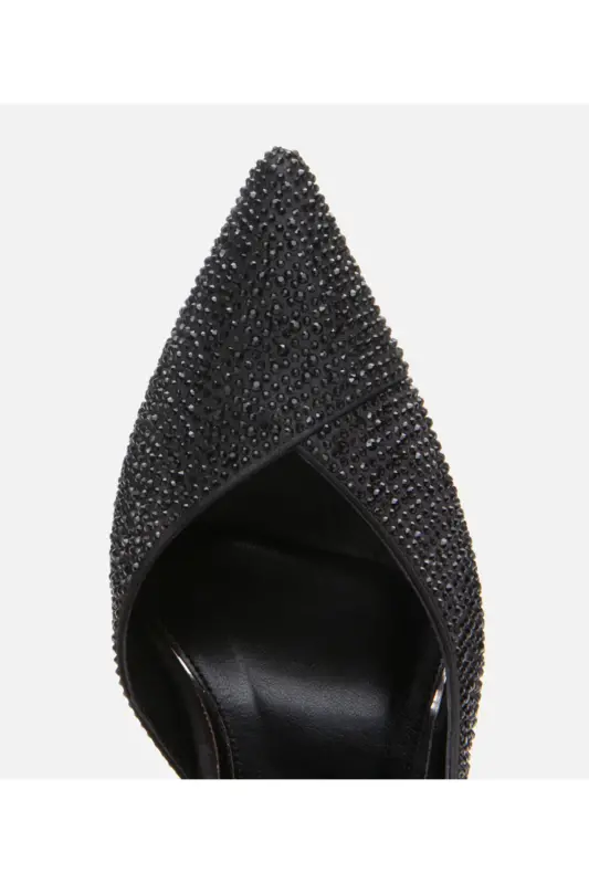Siyah Kadın Taşlı Stiletto - SİYAH-BLACK - 4
