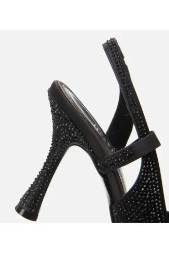 Siyah Kadın Taşlı Stiletto - SİYAH-BLACK - 5