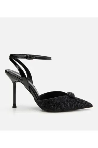 Kadın Siyah Taşlı Abiye Stiletto - SİYAH-BLACK - 1