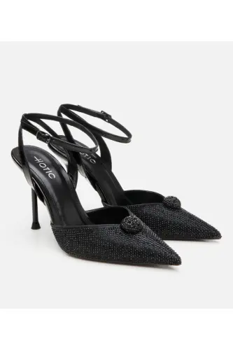 Kadın Siyah Taşlı Abiye Stiletto - SİYAH-BLACK - 2