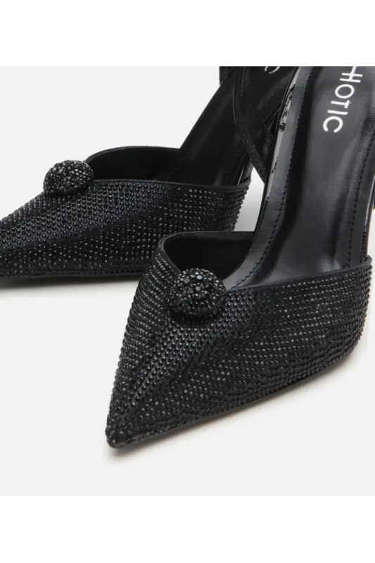 Kadın Siyah Taşlı Abiye Stiletto - SİYAH-BLACK - 3