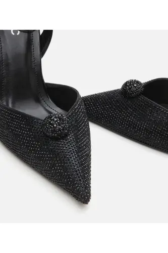 Kadın Siyah Taşlı Abiye Stiletto - SİYAH-BLACK - 4