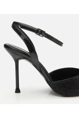Kadın Siyah Taşlı Abiye Stiletto - SİYAH-BLACK - 5