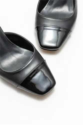 Siyah Kadın Topuklu Ayakkabı-Siyah - 3