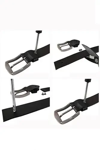 Siyah Kahverengi Hakiki Deri 2'li Kemer-Siyah Kahverengi - 6