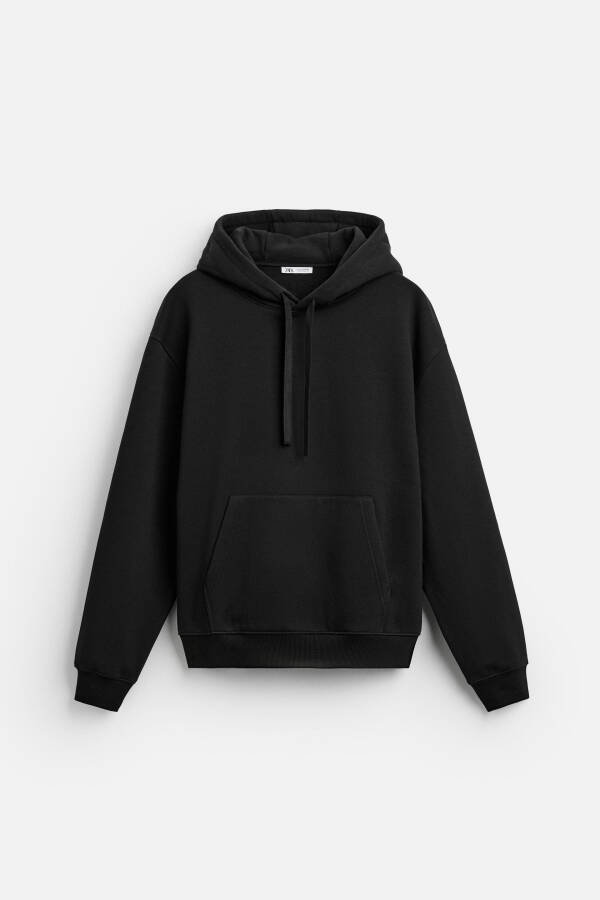 Siyah Kapüşonlu Sweatshirt - 14